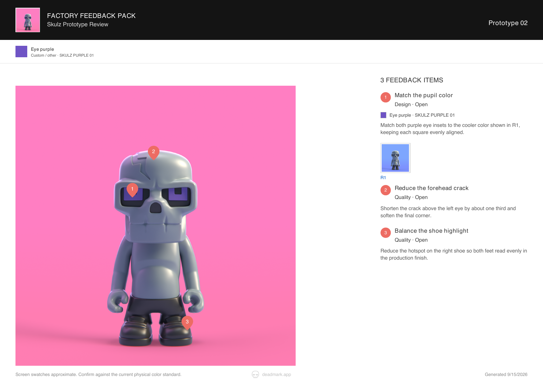 Deadmark app mockup