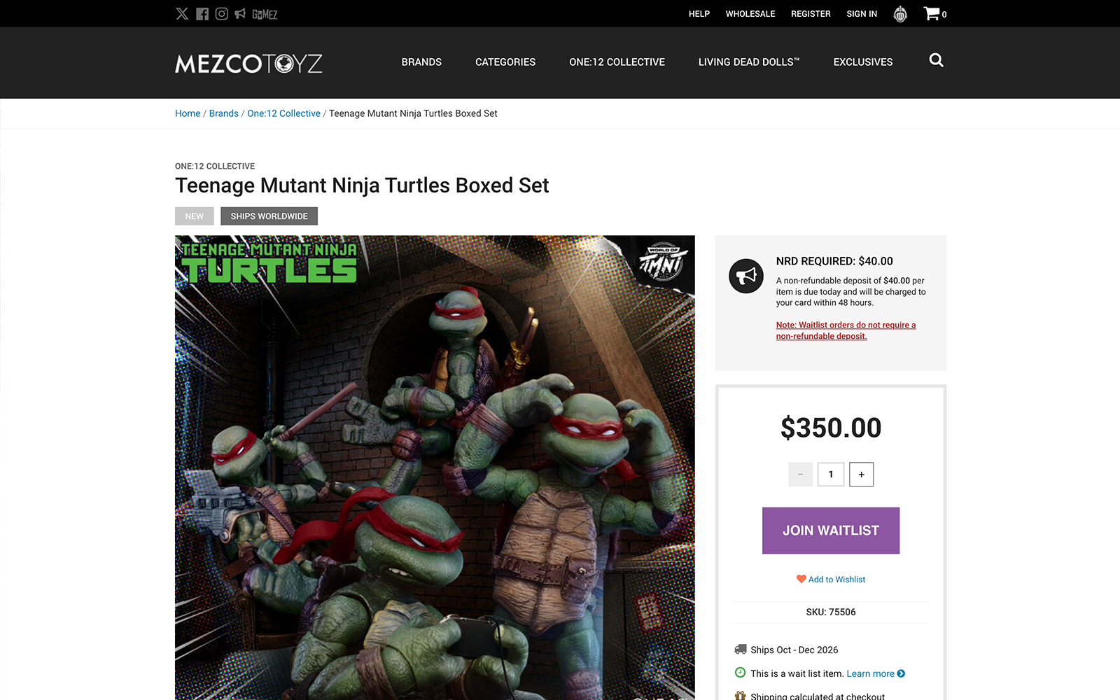 Mezco — product detail page