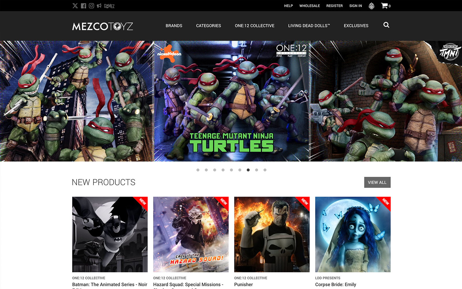 Mezco — homepage design