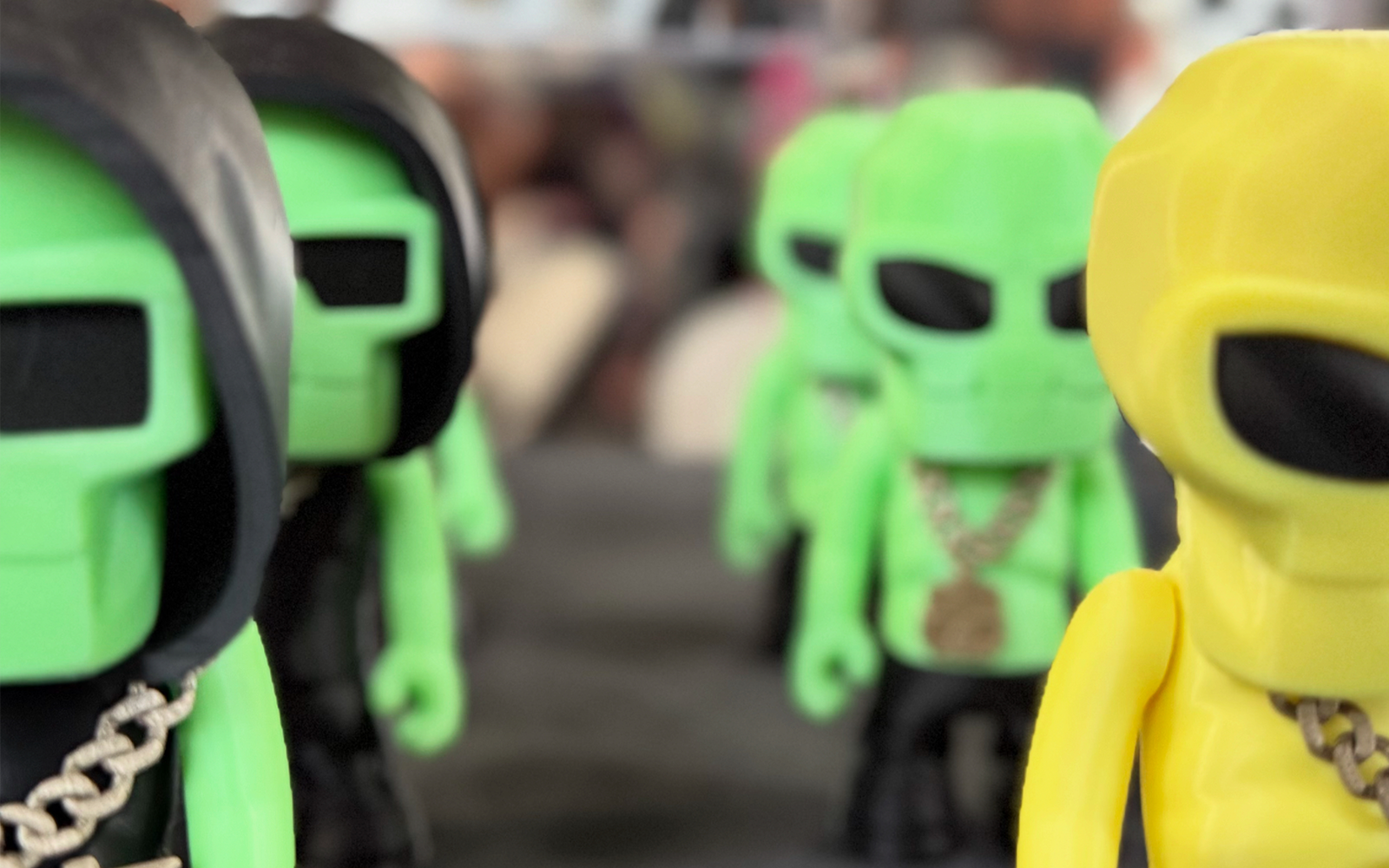 Meloverse figures at show — collector context